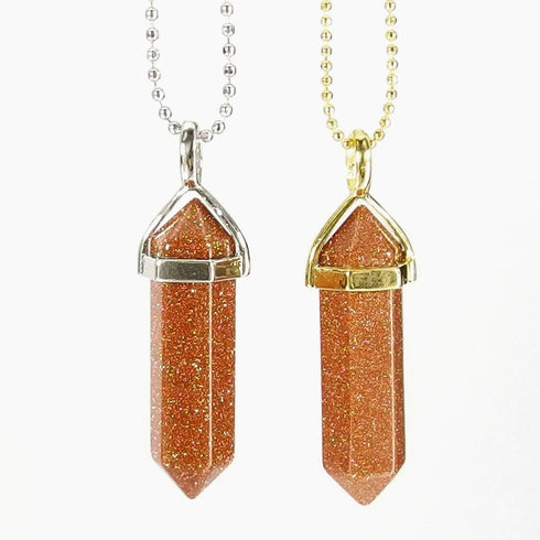 Red Sandstone Gemstone Pendant Necklace